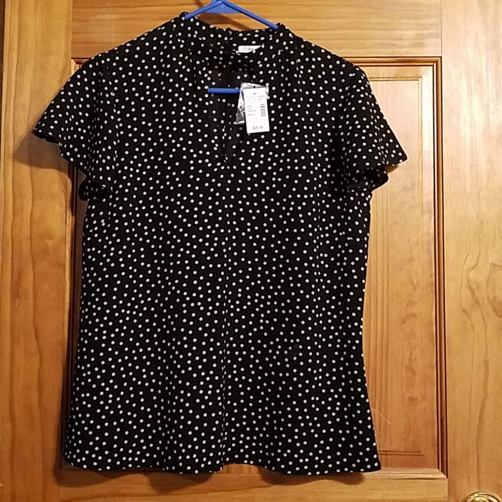 Dressy polka dot top